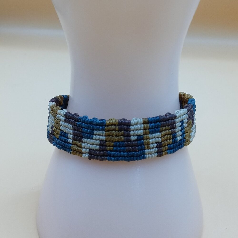 Unisex Woven Macramé Thread Bracelet Inca Chakana Design Handmade